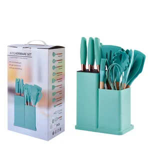 Popular 19Pcs Kitchen Utensils Set Silicone Spatula Ladle Cooking Utensil With Holder