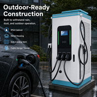 Station de recharge DC ultra-rapide 400 kW pour véhicules électriques commerciaux, refroidie par liquide, double connecteur CCS2 GBT pour camions électriques lourds et flotte de bus, compatible OCPP