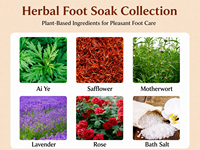 Bombes de bain de pieds naturelles aux herbes en forme de colline, comprimés de trempage pour les pieds aux extraits végétaux pour les soins des pieds, personnalisation OEM disponible