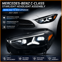 Para Mercedes Benz Clase C W206 V206 S206 2021-2025 Conjunto de Faros Delanteros Secuenciales con Lente de Proyector Bi-LED Star Glitter