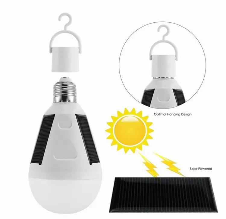 Panel Rechargeable Led Emergency solar led light bulb