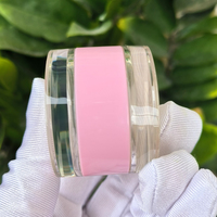 M012 Kemasan Jar Scrub Bibir 5g Dua Sisi Bulat Transparan Frosted, Wadah Kosmetik Kosong untuk Krim Wajah dan Perawatan Kulit