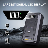 Démarreur de voiture portable 12V avec compresseur d'air pour pneus, lumière d'urgence et booster de batterie