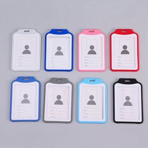 Porte-carte d'identité rigide en silicone transparent double face couleur personnalisée, durable et portable, pour usage au bureau, accessoires verticaux pour infirmières - Product Image 4