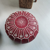 Cuir PU usage domestique marocain brodé personnes salon pour le repos
