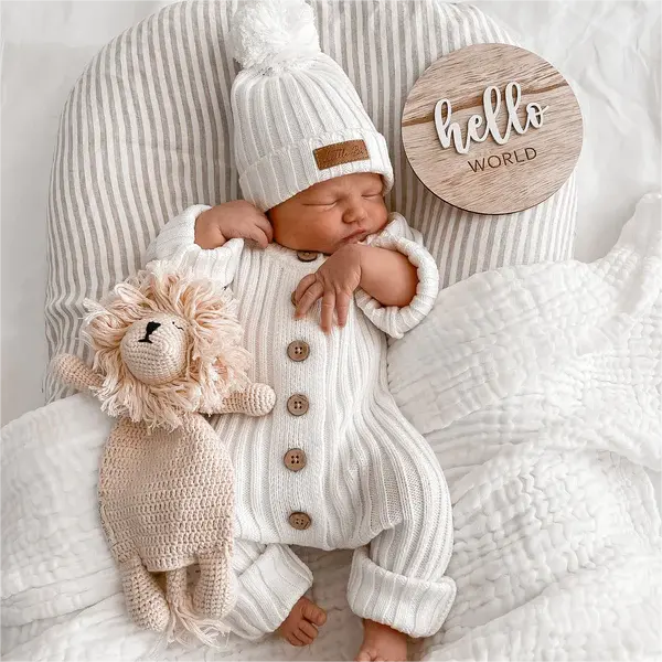 Bebek sonbahar tulum bebek uzun kollu düğme giyisi tulum bebek örme tulumlar kış