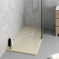 Receveur de douche antidérapant en résine de pierre couleur personnalisée, effet pierre, pour salle de bain d'hôtel