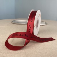 Venta al por mayor de cinta de satén, logotipo impreso floral personalizado, cinta de poliéster del fabricante chino, envoltura del Día de San Valentín, flores de regalo