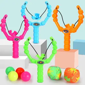 Bola de estilingue de brinquedo para crianças, bola de catapulta de treinamento com alvo, estilingue de plástico, bola oceânica