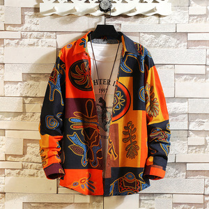 Chemises en Coton de Haute Qualité Imprimées Hawaïennes à Manches Longues Décontractées pour Homme en Gros - Product Image 2