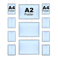 Affiches de cinéma LED personnalisées format A4 pour publicité intérieure, boîte à lumière LED rectangulaire mince en acrylique, étanche, haute luminosité