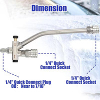 Pistolet de pulvérisation de mousse de neige à haute pression à double commutation avec 5 buses de couleur Lance de mousse Pistolet de pulvérisation d'eau à connecteur rapide de 1/4 ".