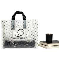 Sac de courses en plastique transparent à livraison rapide avec poignée en boucle pour la vente en gros d'épicerie