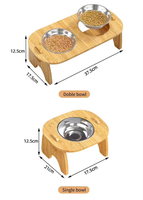 Accessoires pour animaux en acier inoxydable Céramique 15 degrés de protection cervicale Support de bol de nourriture pour chat et chien Mangeoire pour chien