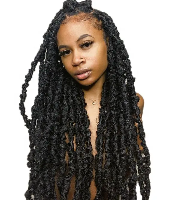 Laiyahair Vlinder Locs Gehaakte Vlechten Haar 12 ''18'' 24''distressed Faux Locs Haak Hair Pre Loop Vlinder Locs Vlinder L