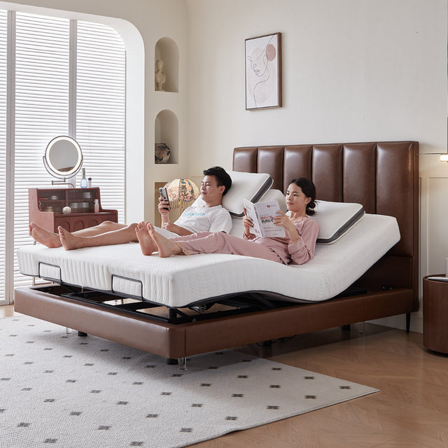 Factory OEM Aojin Motor King and Queen Electric Adjustable Bed Frame Smart Bed with Massage Smart Bed