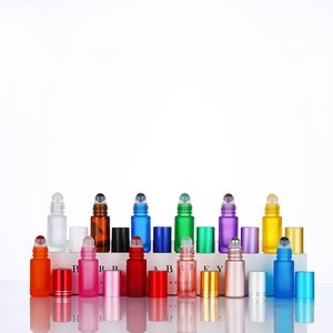 Empty 5ml Roll on Glass Bottle with Metal Roller Ball Gradient Color <b>Container</b> for <b>Perfume</b> Essential Oil Bottles - Product Image 1