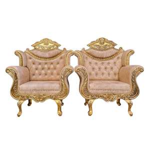 Sillón de Boda Real de Lujo, Trono de Metal de Lujo para Bodas Reales, Blanco y Dorado, por Rajhans Manufacturers - Product Image 4