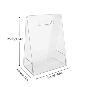 Acrylic Handheld Flower Box Triangular 20x12x25cm Transparent Wedding Souvenir Packaging - Product Image 5