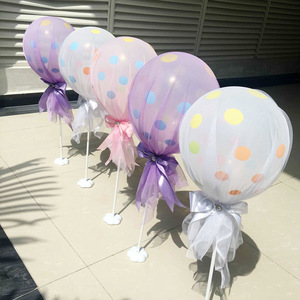 Confeti de látex para globos, hilo de red de 12 pulgadas, lazo para globos <span class=keywords><strong>Bobo</strong></span>, envoltura de lunares, decoración para fiesta de boda, 2 uds. - Product Image 5