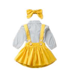 Conjunto de Tres Piezas para Niñas, con Tirantes y Estampado de Lunares, Manga Larga y Corta, Venta al por Mayor, Ropa Infantil, Estilo Personalizado - Product Image 5