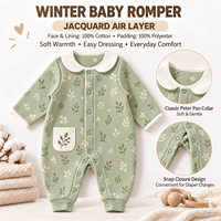 Combinaison Bébé Épaissie en Jacquard à Couche d'Air, Design Simple, Douce et Décontractée, Unisexe, avec Logo Personnalisé, OEM, pour la Vente au Détail