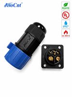 Connecteur hybride M25 Push-Lock 2+4 broches étanche mâle/femelle pour la charge de la batterie de vélo électrique |   Prise de signal en alliage de cuivre et nylon 45A 500V