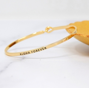 Paslanmaz çelik özel Aloha sonsuza kazınmış İlham mesaj bilezik kişiselleştirin motivasyon tırnaklar bileklik takı - Product Image 1