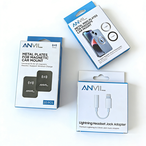 Boîte d'emballage personnalisée pour accessoires de téléphone portable avec languettes de suspension, boîte en papier, boîtes à rabat avec vernis UV sélectif - Product Image 1