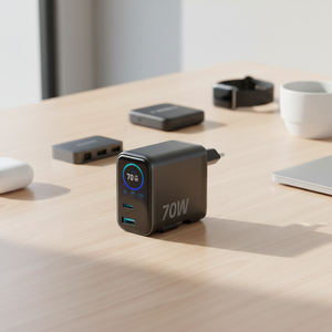 Cargador de Viaje GaN PD AI de 70W de Alta Potencia para Múltiples Dispositivos Electrónicos y Smartphones con Pantalla TFT Inteligente y Carga Súper Rápida - Product Image 6