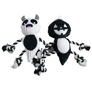 Halloween con chó đồ chơi thiết lập bí ngô ma thiết kế với vải to sợi và bông sợi dây thừng - Product Image 3