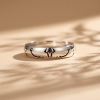 Bagues en laiton gravées uniques et simples - Bagues unisexes plaquées or 18 carats pour cadeaux quotidiens, inspirées de l'anime Jujutsu Kaisen