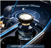 360 °   Diffuseur d'arômes pour voiture à diffusion complète, bouteille en verre Vent de Montagne, désodorisant automobile, emballage personnalisé, fourniture directe usine