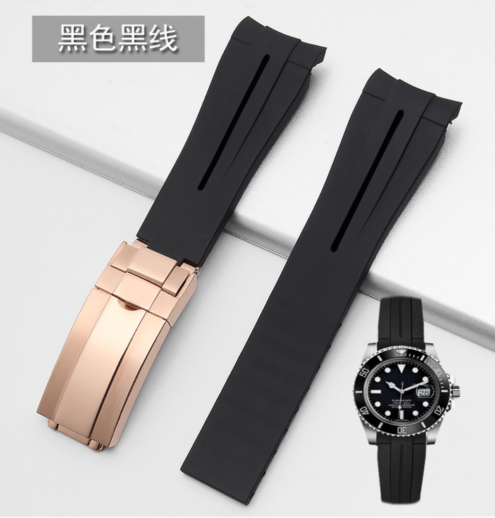 Black+black+rose gold buckle