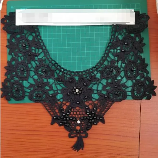 High quality de encaje de guipure colorful french lace mesh neck lace collar embroidery border guipure collar