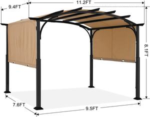 <span class=keywords><strong>10</strong></span> <span class=keywords><strong>x</strong></span> 12ft פטיו ביתן חיצוני גן פרגולה חיצוני ביתן פטיו מקלט שמש מתכת מסגרת פרגולה חיצוני ביתן אוהל - Product Image 2