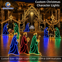 Guirlande lumineuse LED personnalisée 2D représentant la Nativité de Jésus, pour extérieur, IP65, pour la décoration de Noël, religieuse, pour églises, événements commerciaux et festivals.