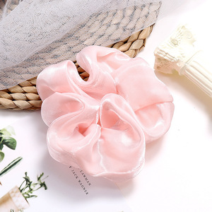 Coleteros Grandes de Satén de Seda para <span class=keywords><strong>Mujer</strong></span>, Elegantes, Vintage, Simples, Elásticos, para Cola de Caballo, Accesorios para el Cabello, chushi - Product Image 6