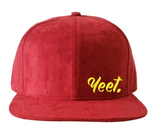 Custom Embroidery <b>Flat</b> Brim Structured Leather Strap Back Adjustable 6 Panel High Profile Structured Suede Snapback Hat <b>Cap</b> - Product Image 1