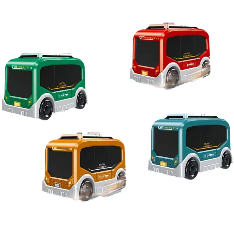 QS Harga Murah mainan kendaraan Bus gesekan Plastik Kota ukuran kecil Multi gaya mobil inersia kartun anak-anak Mini untuk hadiah lucu anak-anak