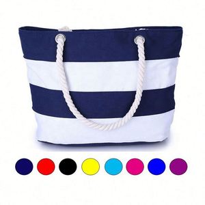 Bolso de mano plegable de moda para mujer, bolso informal con estampado floral, bolso de playa de lona con asa de cuerda - Product Image 5