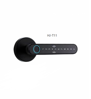 Serrure Intelligente HJ-T11 avec Contrôle à Distance via l'Application Tuya, Reconnaissance d'Empreintes Digitales, Code, Clé, Méthodes de Déverrouillage Multiples, Carte Mémoire Cloud, SDK, Aluminium