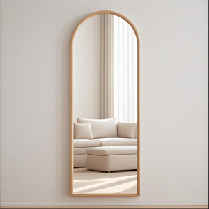 Decorative Modern House Large Grand Wide Deco Stand Up Long Length Oversized Wooden Wood Wall Full Length Floor Mirror