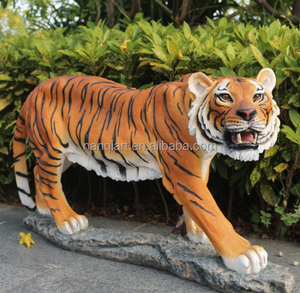 Estatuas de tigre grandes de fibra de vidrio de buena calidad, modelos de animales realistas artificiales de tamaño real para decoración al aire libre, artesanías de resina - Product Image 2