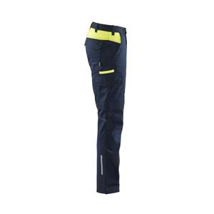 BLAKLADER - 144418328633D108 Pantalones industriales elásticos Azul marino oscuro/amarillo-PANTALÓN DE TRABAJO EAN 7330509890639 - Product Image 3