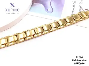 B-240 Xuping gelang fashion wanita penjualan laris gelang baja tahan karat warna emas 14k kualitas tinggi untuk hadiah