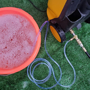 ערכת הזרקת כימיקלים חדשה למכונת שטיפה בלחץ, מיכל סבון מתכוונן, חיבור מהיר <span class=keywords><strong>3</strong></span>/8 אינץ', צינור סיפון 10 רגל - Product Image 6