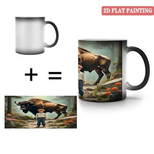 Mug spécial pour l'industrie de la sublimation, 11 oz, céramique noire givrée, tasse changeante de couleur sensible à la chaleur - Product Image 4
