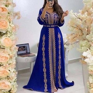 RobeDesert Bianco marocchino Abaya caftano da donna Dubai caftano molto fantasia abito lungo Farasha ricamato caftano, bianco, XS