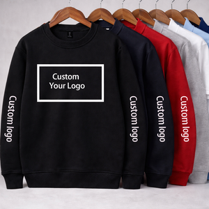 Sweat-shirt à col rond pour homme, mélange coton et polyester, polaire anti-boulochage, toucher doux, pull-over, vêtements personnalisés avec logo - Product Image 2